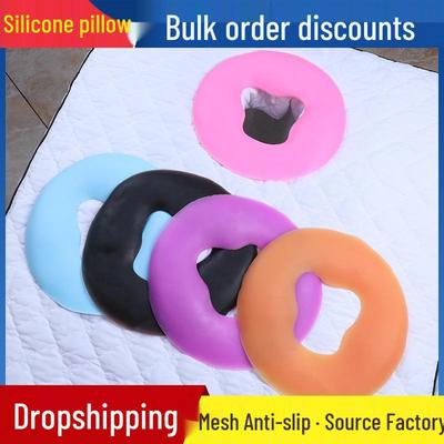 Silicone Face Down Pillow - Round Massage Cushion for Salon