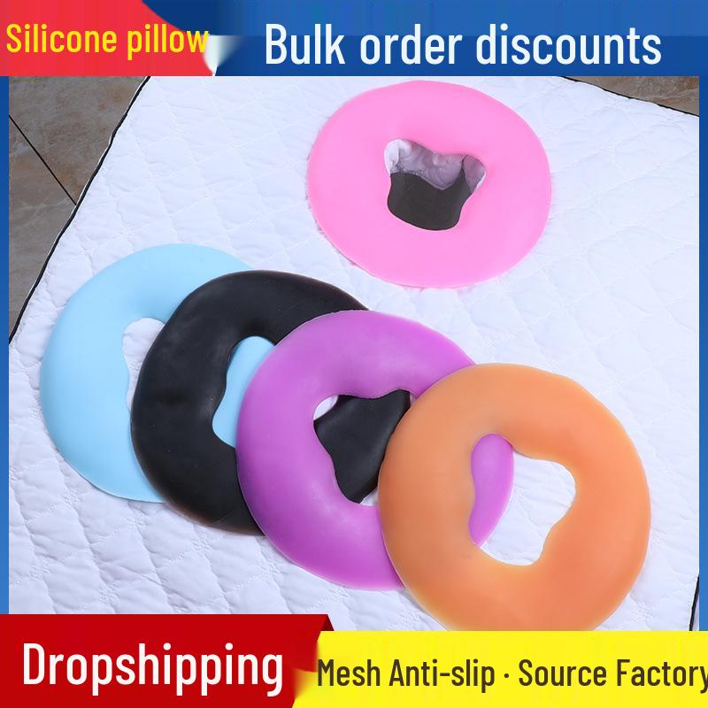 Silicone Face Down Pillow - Round Massage Cushion for Salon