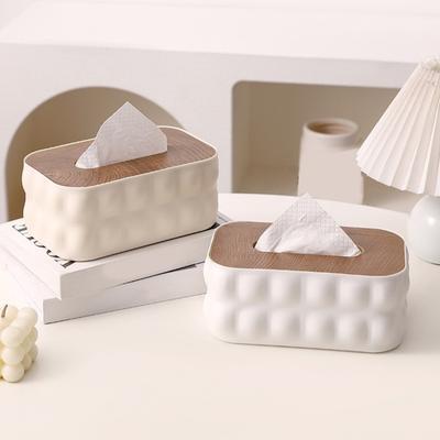 Tissue Box with Dust-proof Waterproof Cover Modern Style Tissue Container for Home Office Bathroom Use
