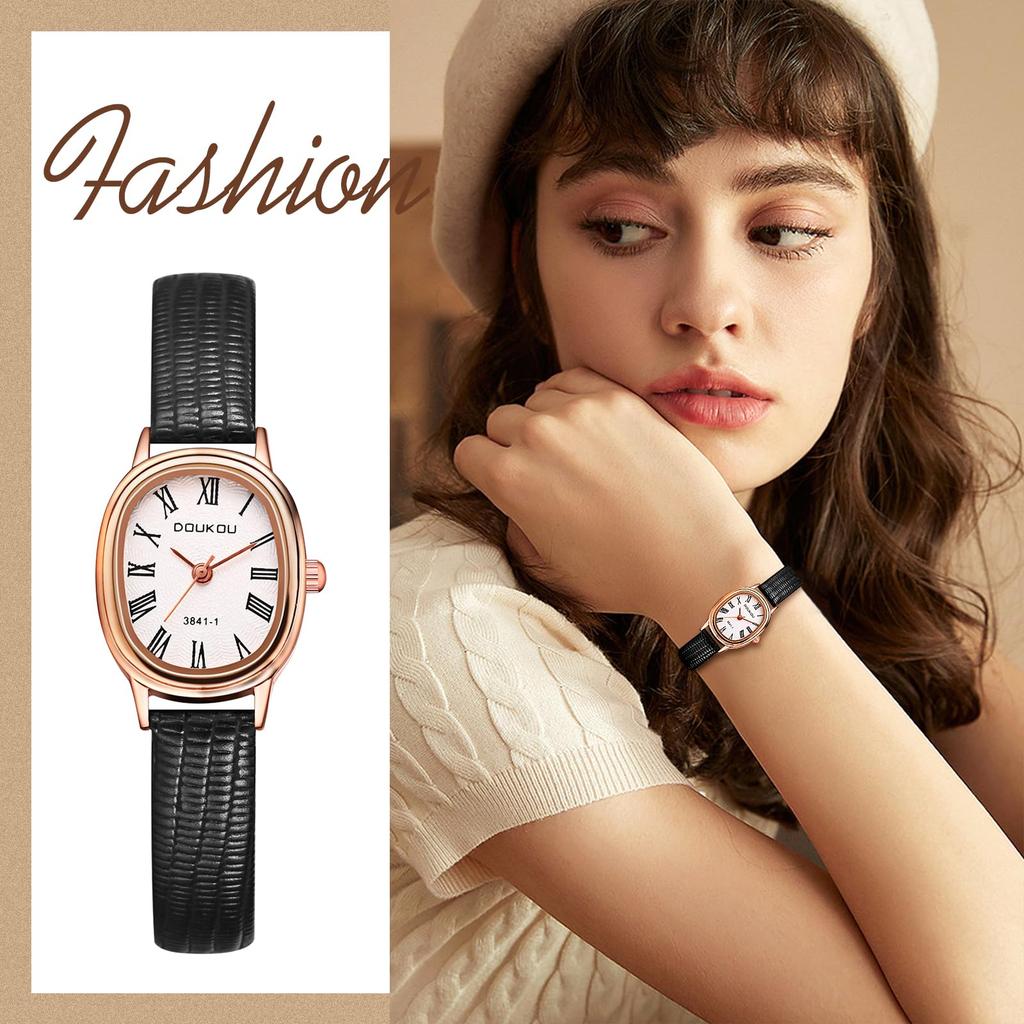 Antique Watch with Leather Roman Analog Quartz Leather Fashion Watch Perfect Gift for Day Women's Strap Display, Waterproof, Movement, Strap, -