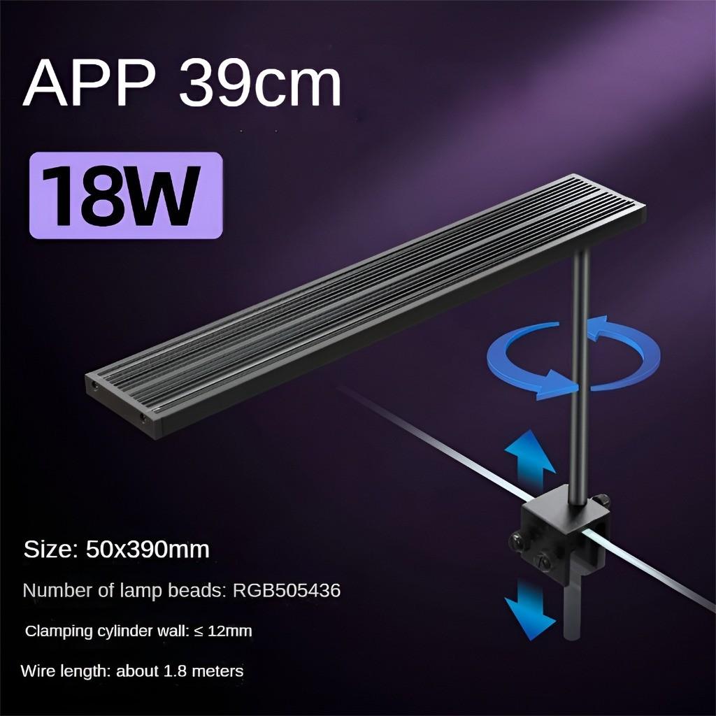 Intelligente Aquarium-Clip-Leuchte APP-Dimmbar Hoher CRI Aluminiumlegierung Fischbeckenlampe Mehrere Größen LED-Wasserpflanzenlicht