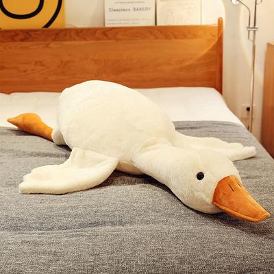 New Big White Goose Throw Pillow, Long Sleeping Pillow, Sleeping Doll, Children and Girls Gift, Big Goose Plush Toy