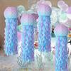 4pc Mermaid Jellyfish Paper Lanterns Hanging Decoration Pink Purple Blue Hanging Paper Lantern Birthday Wedding Party Decoration