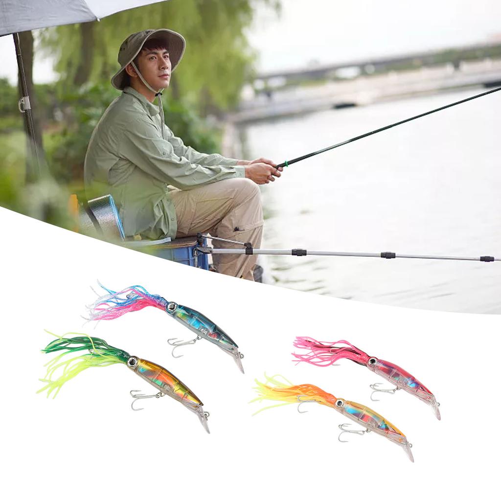 4Pcs 23cm Squid Fishing Lure Plastic Artificial Fishing Lure Bait for Outdoor Saltwater Freshwater