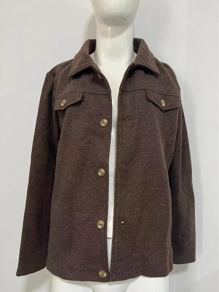 Men's Wool Coat: Single-Breasted Solid Color Autumn/Winter Fashionable Jacket
