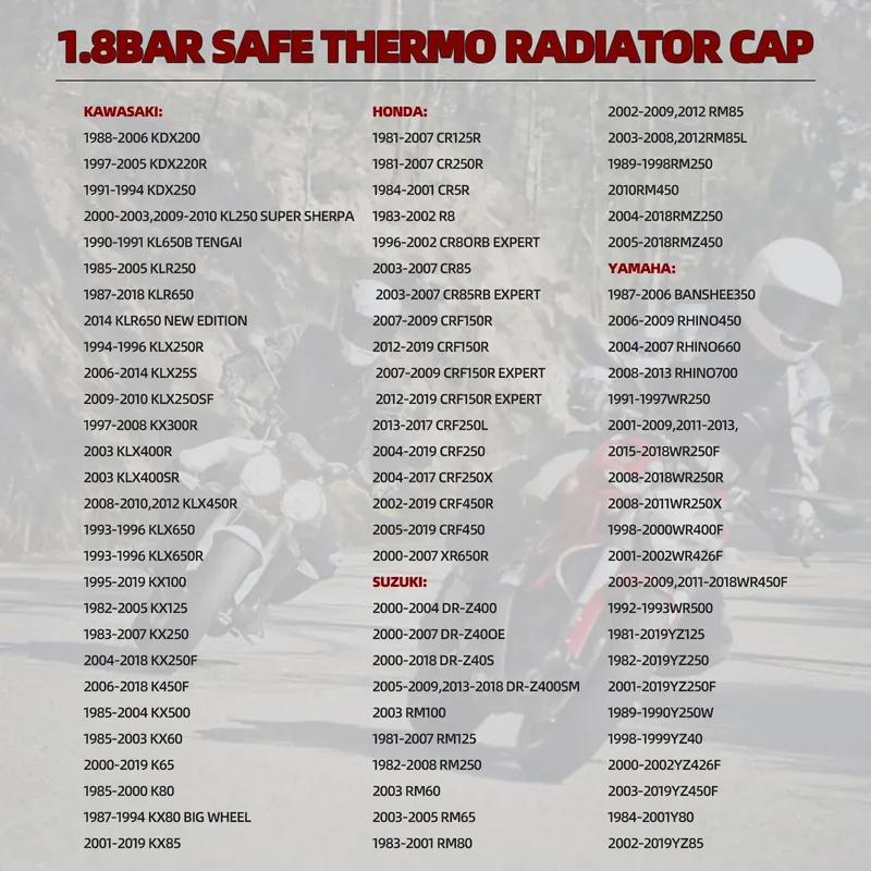 1.8 Bar High Pressure Radiator Cap 25.6Psi With Temperature Gauge For Honda Yamaha Kawasaki Suzuki Polaris Ranger Motorcycle ATV
