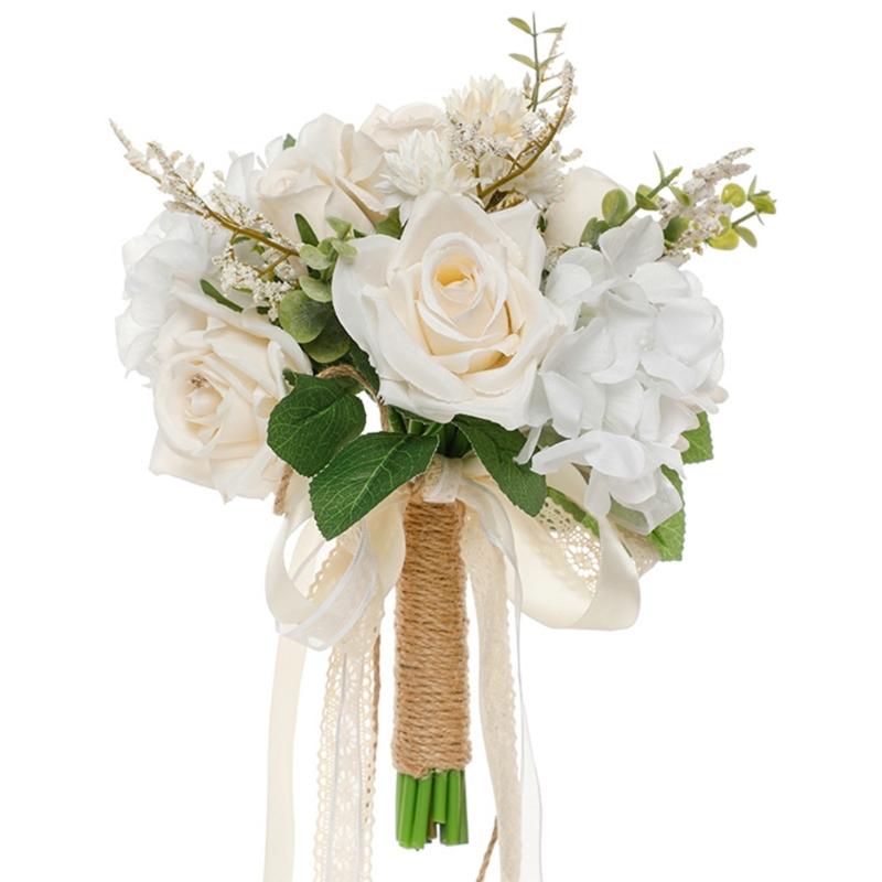 Simulation Artificial Flower Bridal Bouquet for Wedding Ceremony Anniversary Celebration Handheld Flower Photo Props