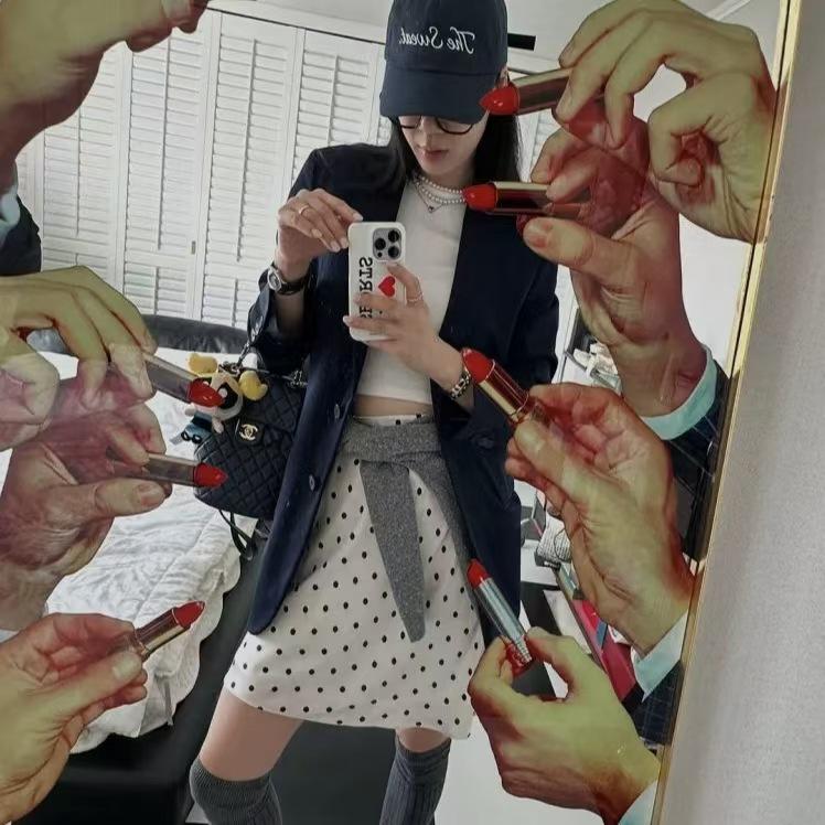 

Японская юбка А-силуэта в горошек из триацетата - Женская, для миниатюрных, Весна/Лето, Короткая длина XXL Suggests 63-70 kg (Custom, No Return/Exchange)