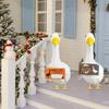 Porch Goose Hanging Sign Weather-proof Outdoor Garden Patio Yard Goose Statue Halloween Christmas Welcome Decorative Plaque
