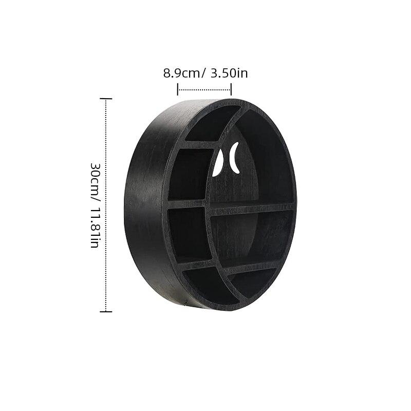 Halbmondregal für Kristalle Stein Ätherisches Öl Kleine Pflanze Gotische Hexenkunst Wand Zimmer Holz Hängende Schweberegale