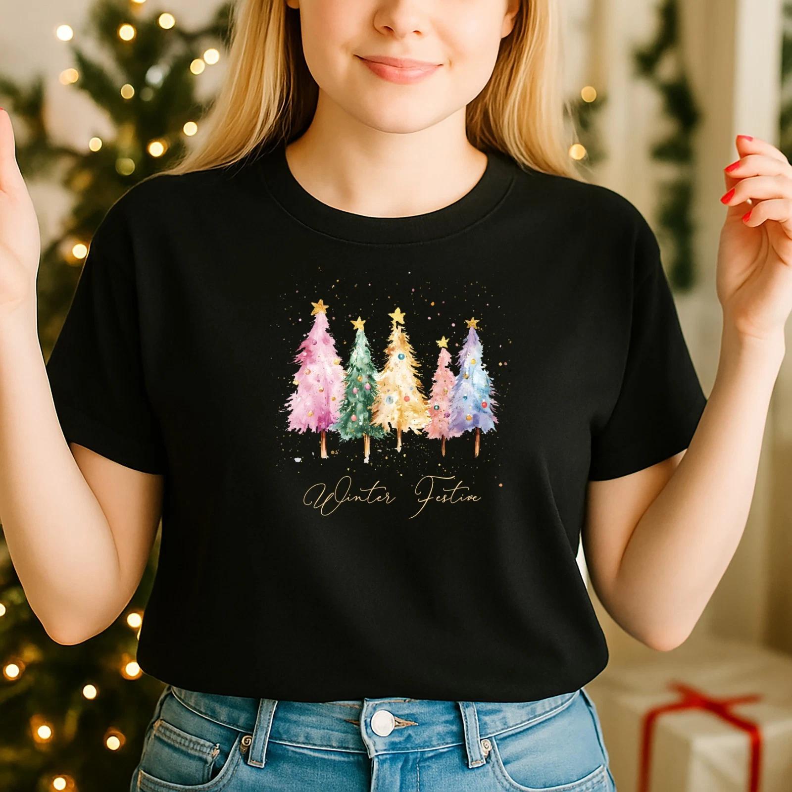 2025 Christmas unisex Tshirt,Night before Christmas Family,Rainbow Christmas(CH) XL