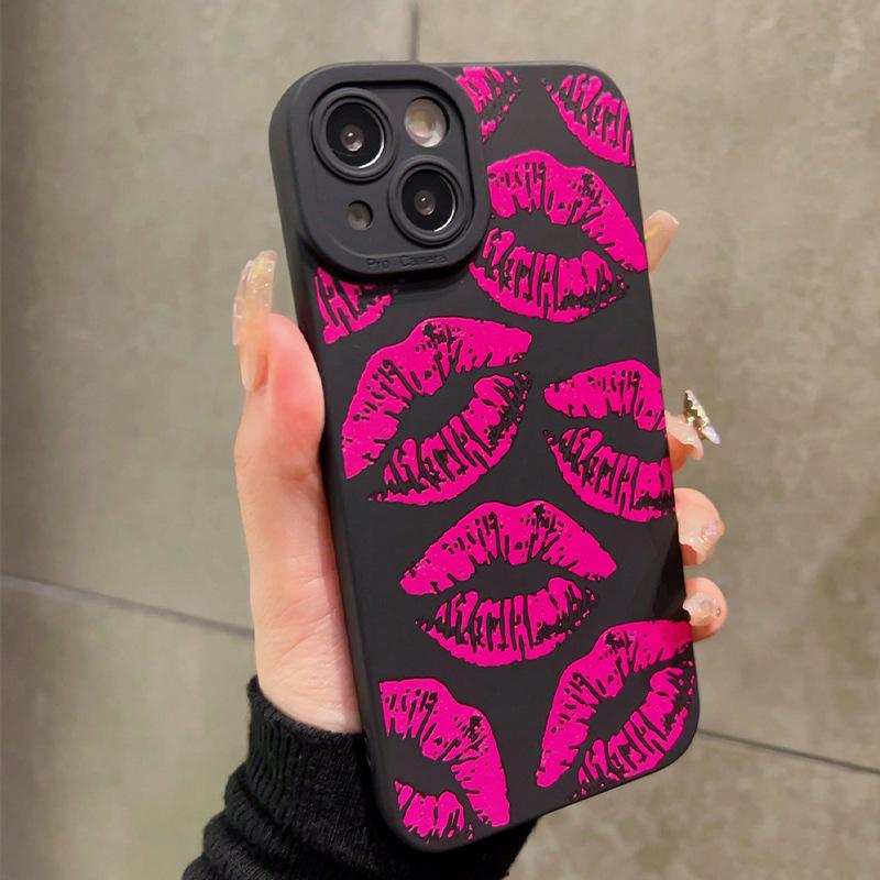 Trendy Lip Print Full Coverage Case for iPhone 14/13/12/11/17/16/15