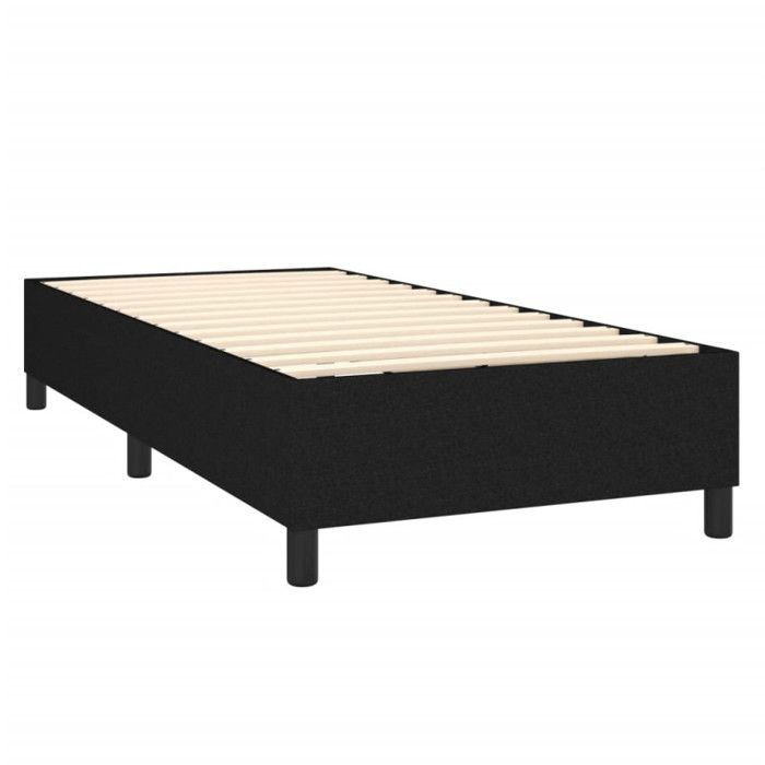 3120832 vidaXL Spring Bed Base Black 90x200 Cm Fabric