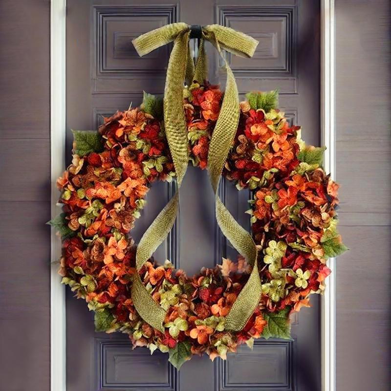 Autumn Artificial Wreath Silk Flower Material Thanksgiving Decorations Exquisite Fall Decorations Home Decoration 30cm
