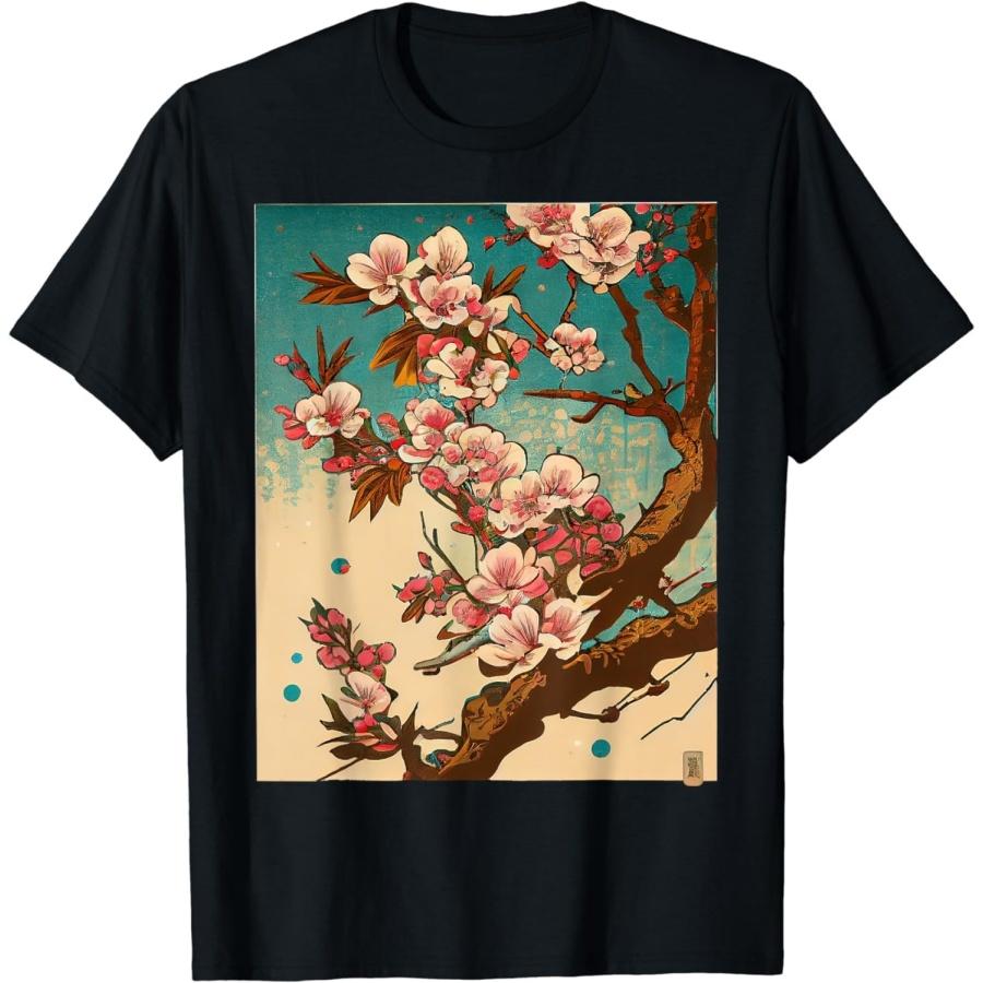 

Sakura Cherry Blossom Woodblock Tee Japanese Art, Sakura T-Shirt XXXXXL різнокольоровий