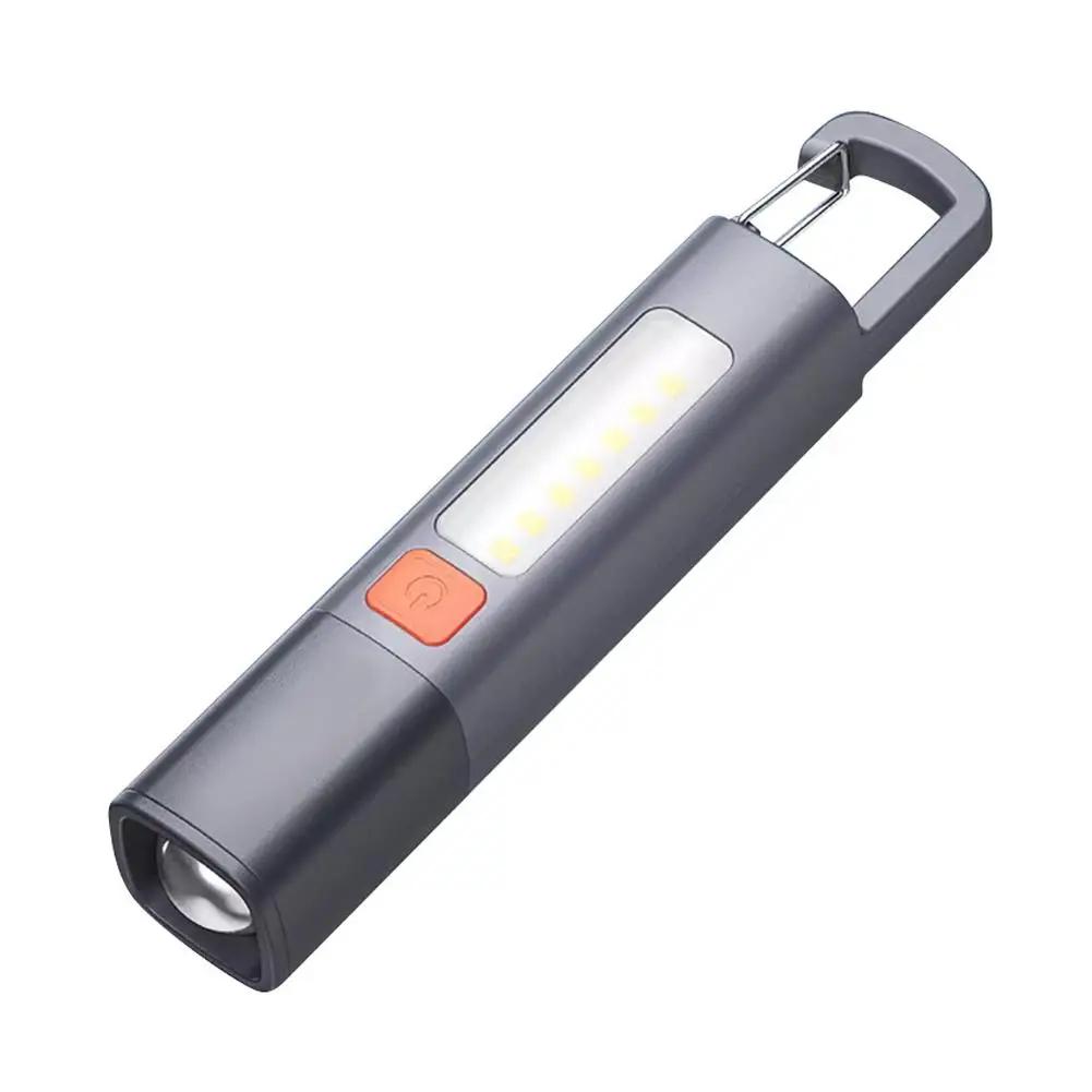 Portable Super Bright LED Flashlight XPE Torch Light Rechargeable With Hook Flashlight Camping Zoomable Light USB Waterproo A4Z4