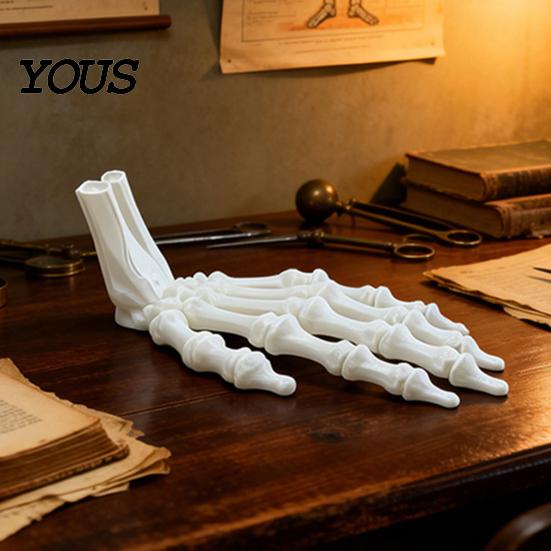 Skeleton Hand Figurine 3D Printed Figurine, Spooky Bone Statue for Desktop Sculpture Halloween Party, Gothic Model, Desk Decor Decoration