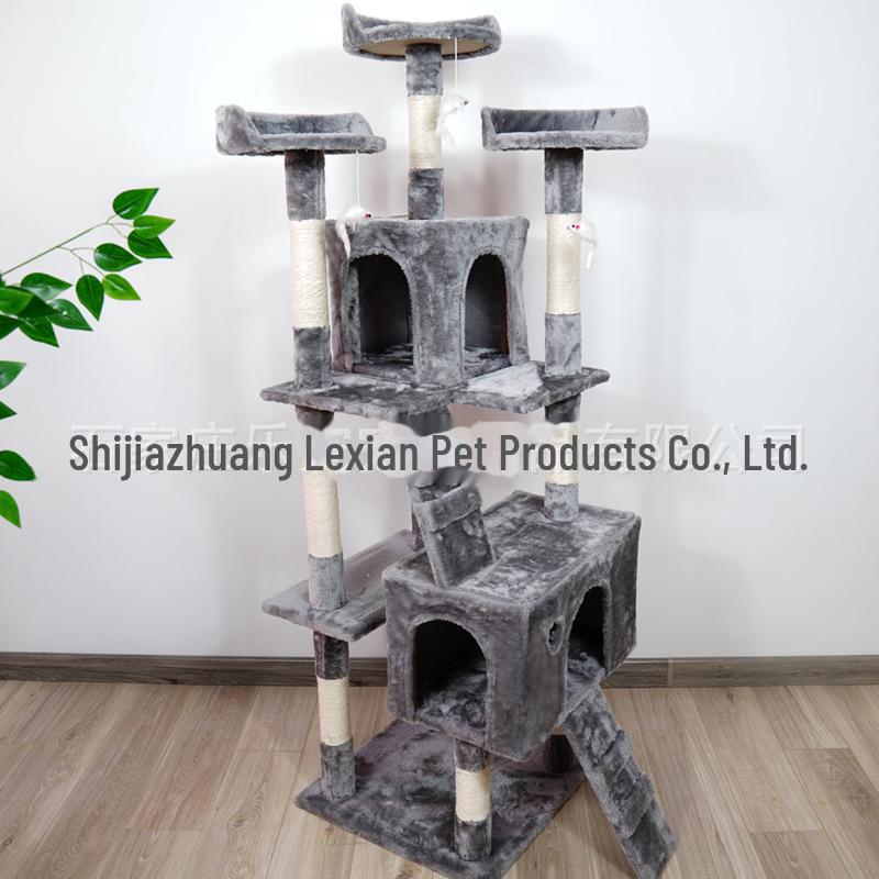 Best-Selling Large Wooden Cat Climbing Frame with Multi-Layer Scratching Platform - Top-Quality Pet Toy