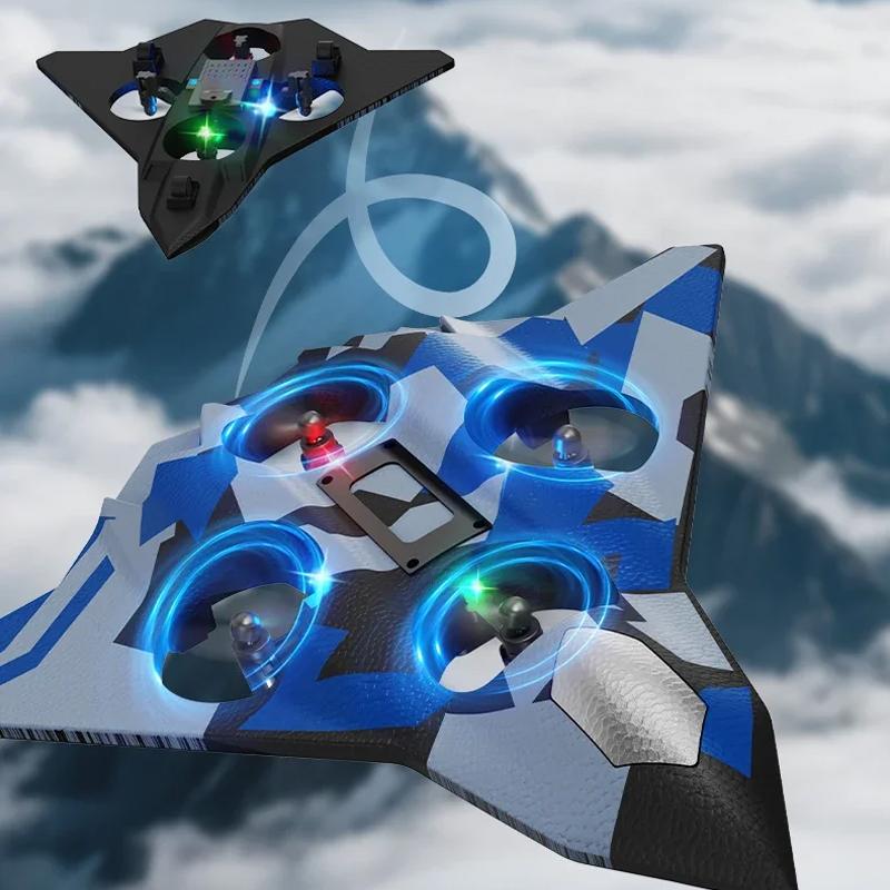 Kid K500MAX RC LED Plane Fighter 2.4G Remote Control Stunt Glider 360 ° Rolling Flight Flying EPP Foam  Airplane Boy Toy CZ63