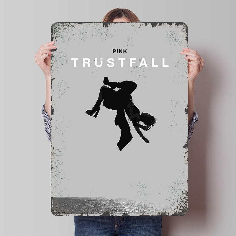 

Pnk TRUSTFALL Album Cover Art Printed Poster Customized Wall Art Retro Vintage Metal Tin Signs for Bedroom Decorations Man Cave 7.9x11.8In(20x30cm)