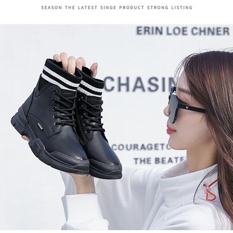 Černé boty Dámské boty Boty Univerzální Britský styl Kotníkové boty