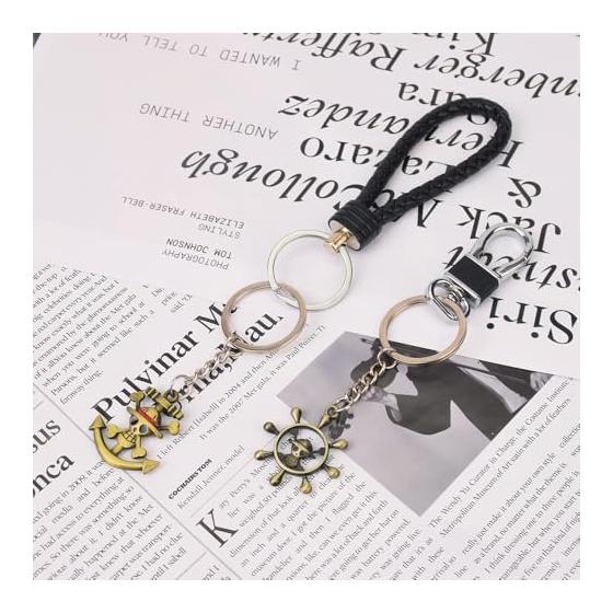 3D Alloy Keychain Devil Fruit Straw Hat Skull Bag Charm Anime Character Metal Alloy Popular Anime Merchandise Decoration Gift Collection Popular