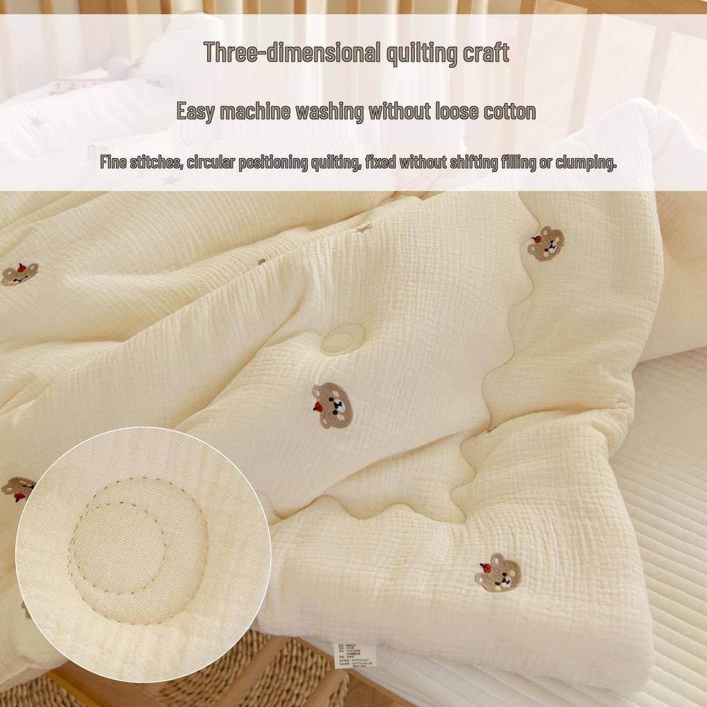 Thickened Pure Cotton Baby Quilt for Autumn/Winter - Newborn & Toddler Nap Blanket