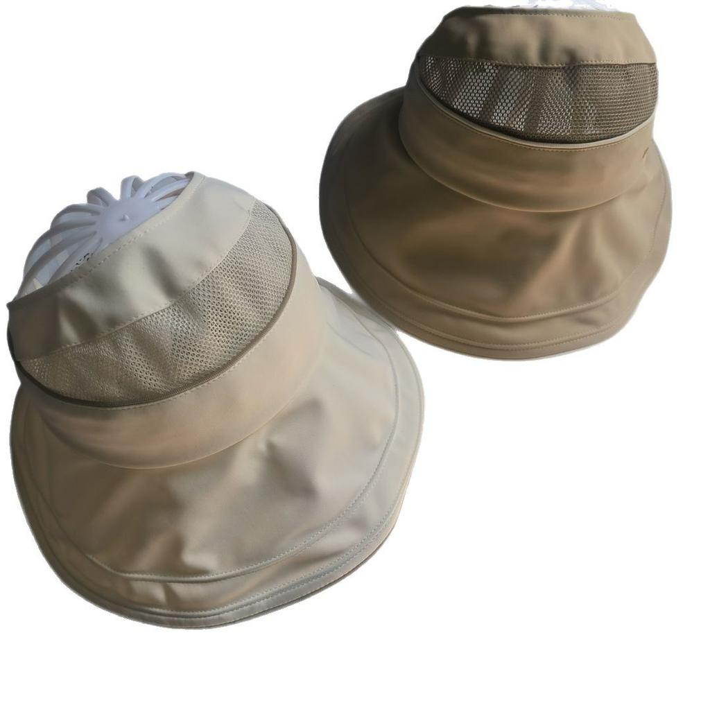 Empty top sun protection hat women's summer cold silk cool feeling large brim UV protection sun hat outdoor beach leisure versatile