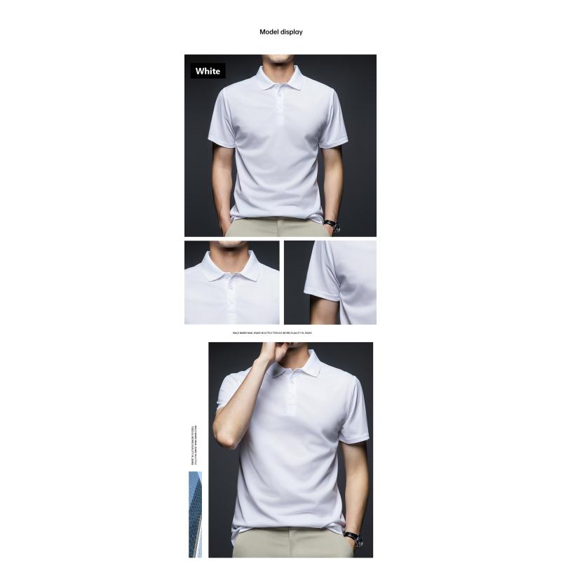 New Arrival Men's Fashion Solid Short Sleeve Polo Shirt Summer Breathable Comfortable Turn Down Collar Tops