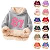 Children's Fashionable Printing Casual Fleece Hooded Loose Fit Hoodie Without Pockets