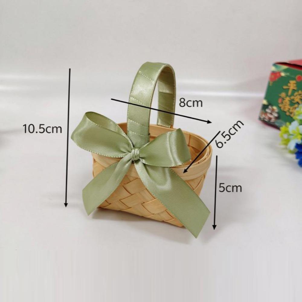 Mini Handwoven Basket with Handle Flower Basket For Home Wedding Decor