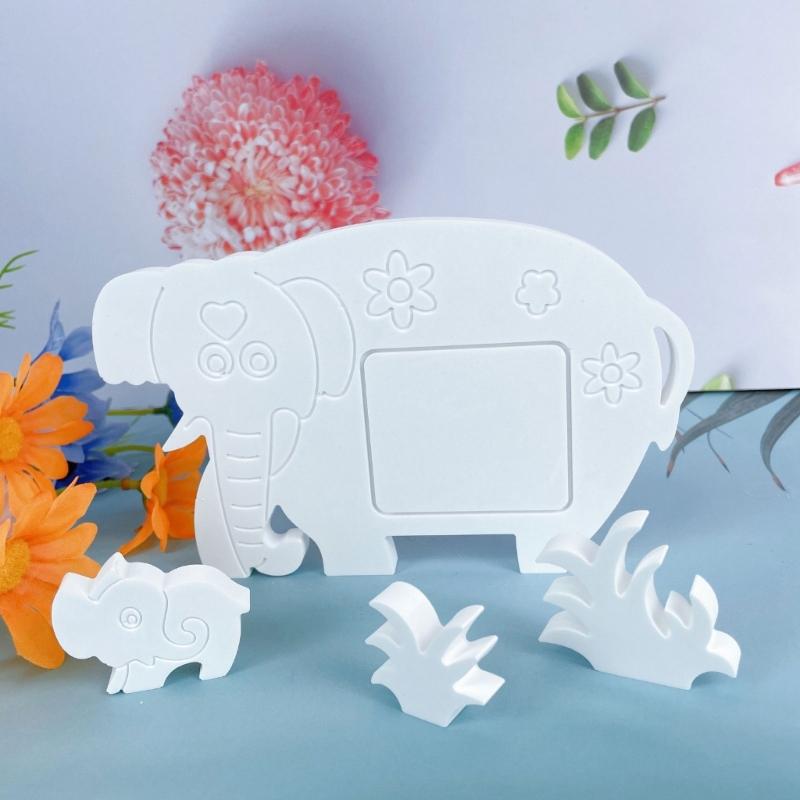 Elefanten-Silikonform, Harz-Ornament, Gussformen, handgefertigt, Desktop-Dekoration, Gipsformenbau, Werkzeug, Heimdekor