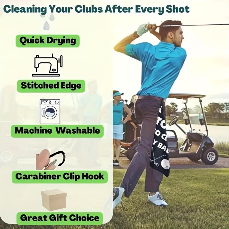 1 Τμχ Φορητή Πετσέτα Μικροϊνών με Εκτύπωση και Κλιπ για Τσάντα Γκολφ, Δώρο Γκολφ για Άνδρες Σύζυγο Φίλο Μπαμπά
