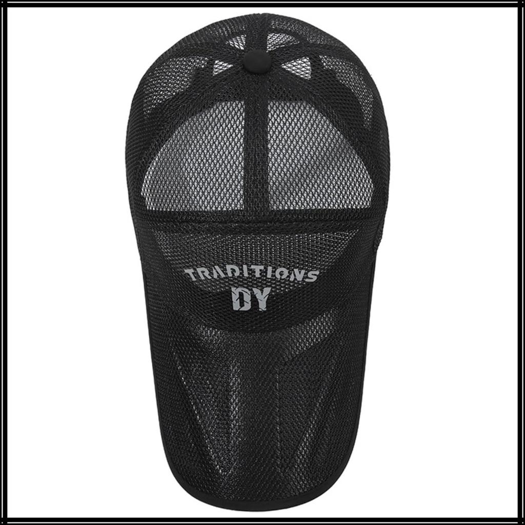 Hut Kappe Mesh Atmungsaktiv Outdoor Sport UV-Schutz Sonnenschutz Herren Damen CZA495 [White Fang] (Weiß)