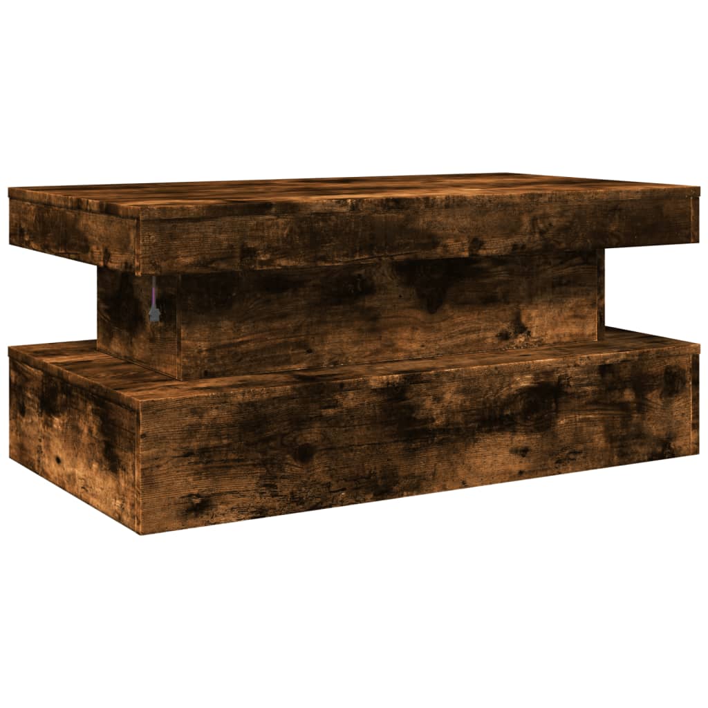 LED Coffee Table In Smoked Oak 90 X 50 X 40 Cm