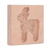 Natural Beech Wood Wooden Cookie Mold Deer Santa Claus Christmas Tree Reindeer Cookie Cutter Easy Release Carved Pattern
