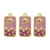 3pcs Elegant Gold Plated Steel Sunflower Necklace Pendant for Women with Enamel Tarot Card and Crescent Star Charm