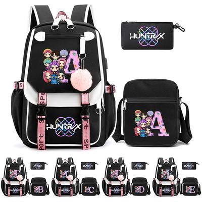 3 Stuks/set Anime Cartoon K-pop Demon Hunters Geprint Rugzak met Schoudertas voor Tiener Student Meisje Jongen Boekentas Grote Capaciteit Reistas Kinder Cadeau