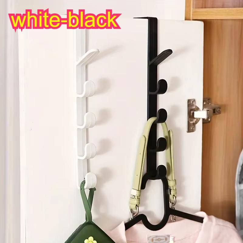 Bedroom Door Hanger Clothes Hanging Rack Over The Door Plastic Home Storage Organization Hooks, Purse Holder For Bags Rails