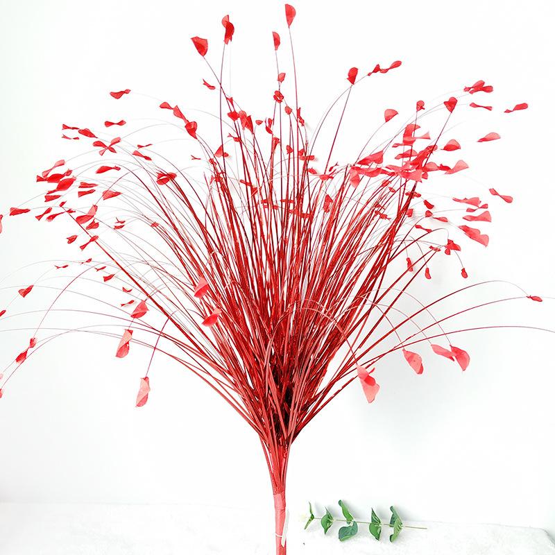 1pc Heads Peacock Grass Artificial Plants Pampas Grass Reed Flower Arrangement Home Bedroom Wedding Decorations Fake Flowers