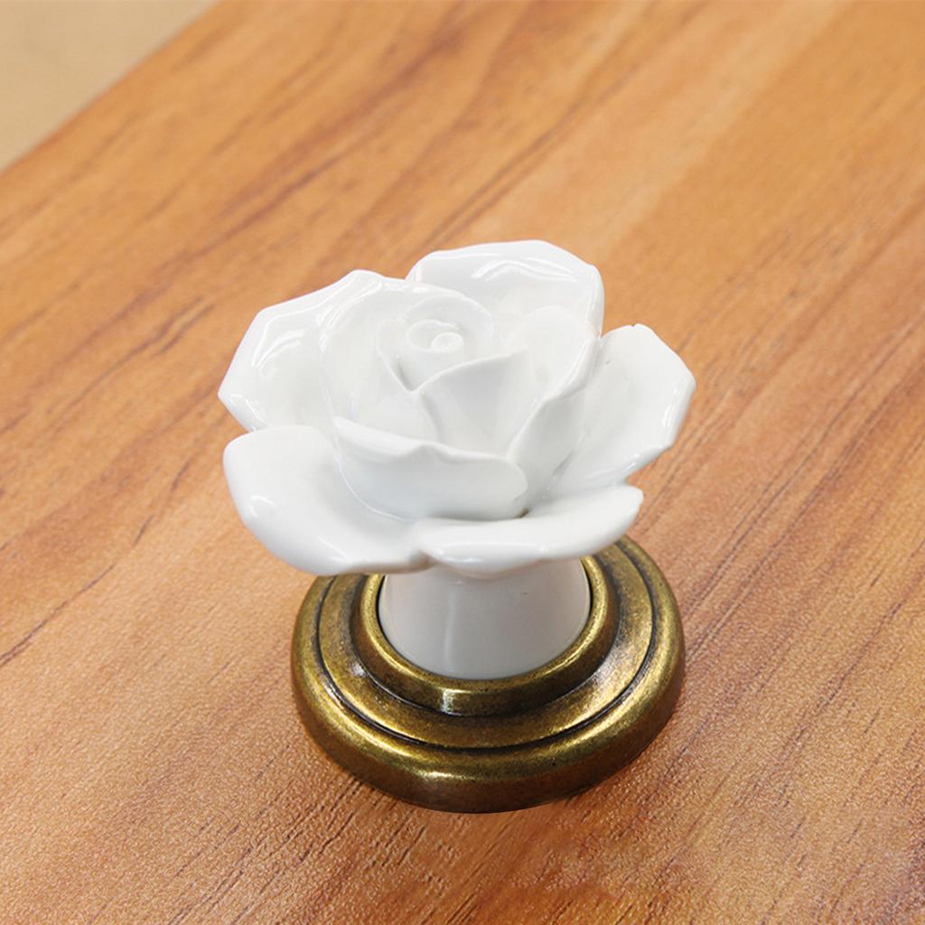 4 Stück Elegante Florale Keramik Schrankknöpfe mit Zinklegierungsschrauben für Möbel Kleiderschrank Kommode Schubladengriffe Verwendung