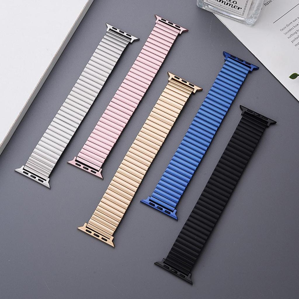 Elastisk klokkerem for Iwatch 38mm 40mm 41mm 44mm 42mm 45mm 49mm rustfritt stålbånd for Apple Watch Series 8 7 6 5 4 3 2 1 Se Expansion Luxury