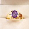 Amethyst Oval Cut With 925 Sterling Silver Gold Plated Ring For Men's #A6957 JL375658896138