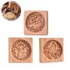 Christmas Baking Supplies Woodland Animal Cookie Mold, Wooden Biscuit Stamps, Scene 3D Red Party Snack Decoration Bird Elk Dachshund Cutter Embossing