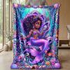 Mermaid Fantasy Underwater World Theme blanket Lightweight Warm Flannel Blanket Decorative Throw Blanket for Home Decoration
