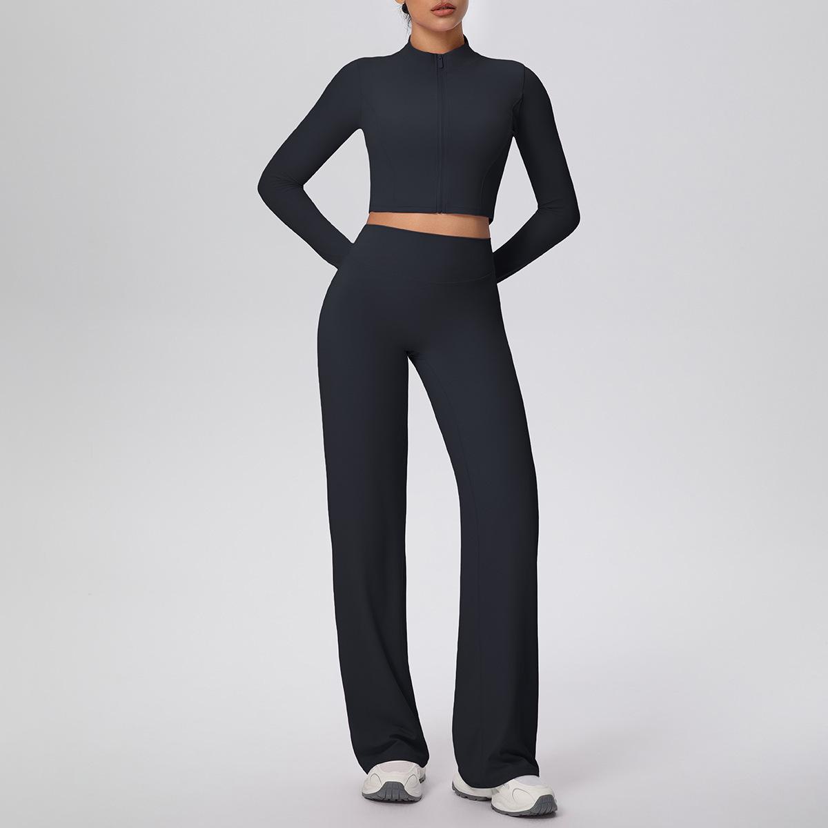 

Clear Feel Sports Jacket & High Waist Yoga Pants Set for Women L