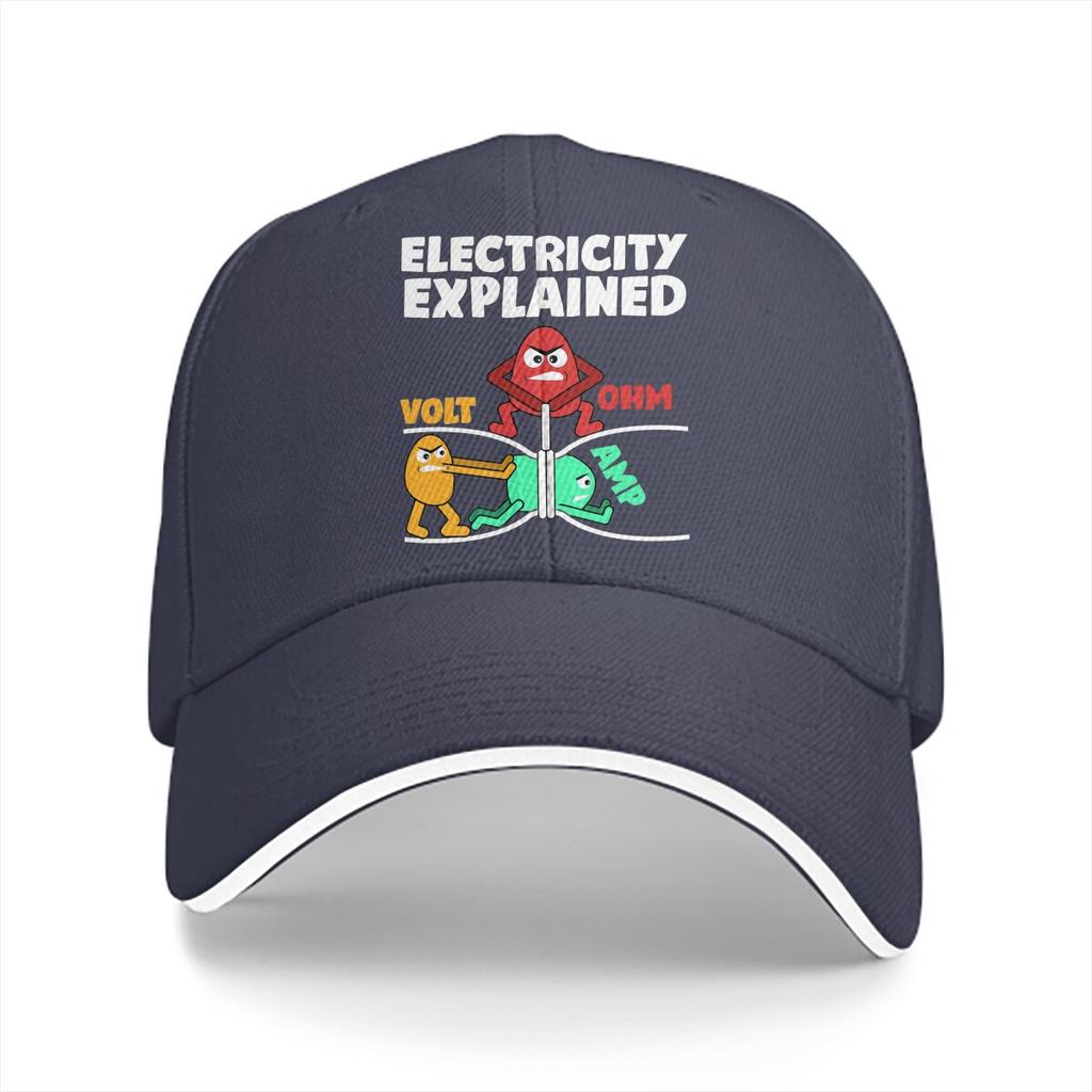Funny Electrician Design Explains Baseball Caps Peaked Cap Electrical Engineering Electricity Sun Shade Hats for Men Women