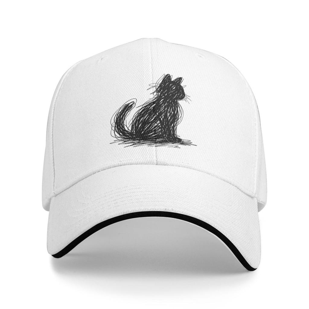 Baseball Caps Cat Line Funny Modern Sketch Animal Awesome Casquette Unisex Sport Summer Caps