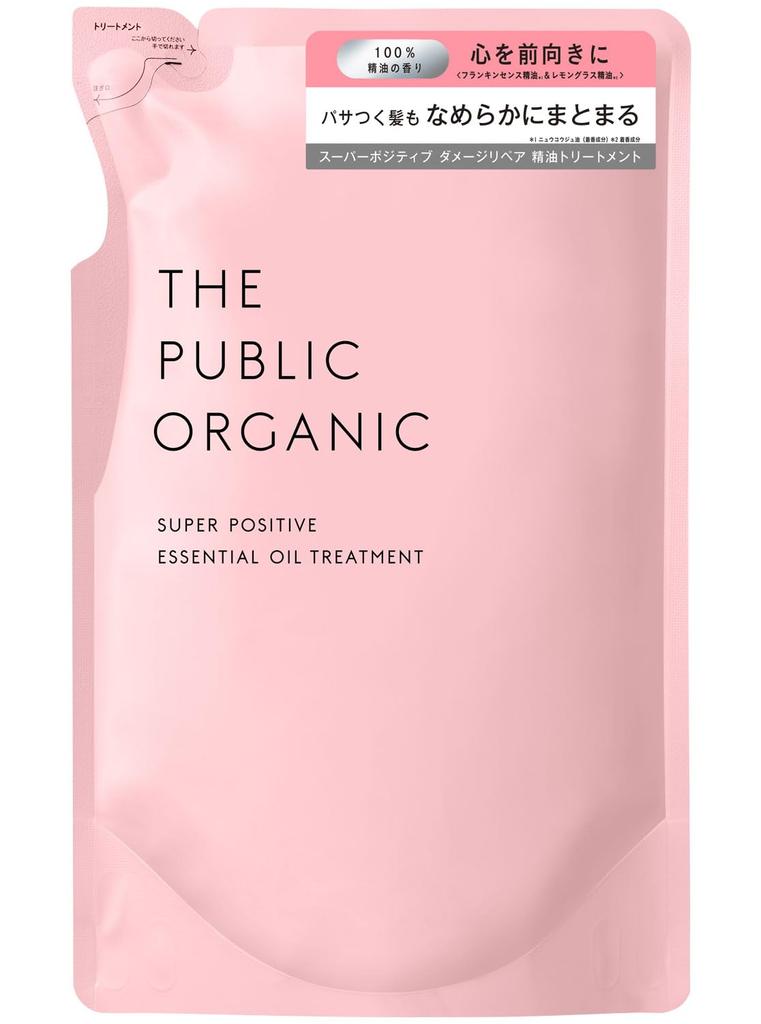 The Public Organic Treatment Refill Amino Essential Made In Japan [Super Positive] 400mL, Acid, Aroma, Oils, Additive-Free, Silicone-Free,