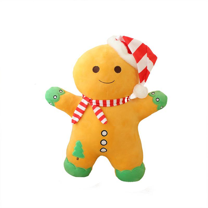 Gingerbread Man Pillow & Christmas Tree Cushion Set - Festive Holiday Decoration Gift for Kids